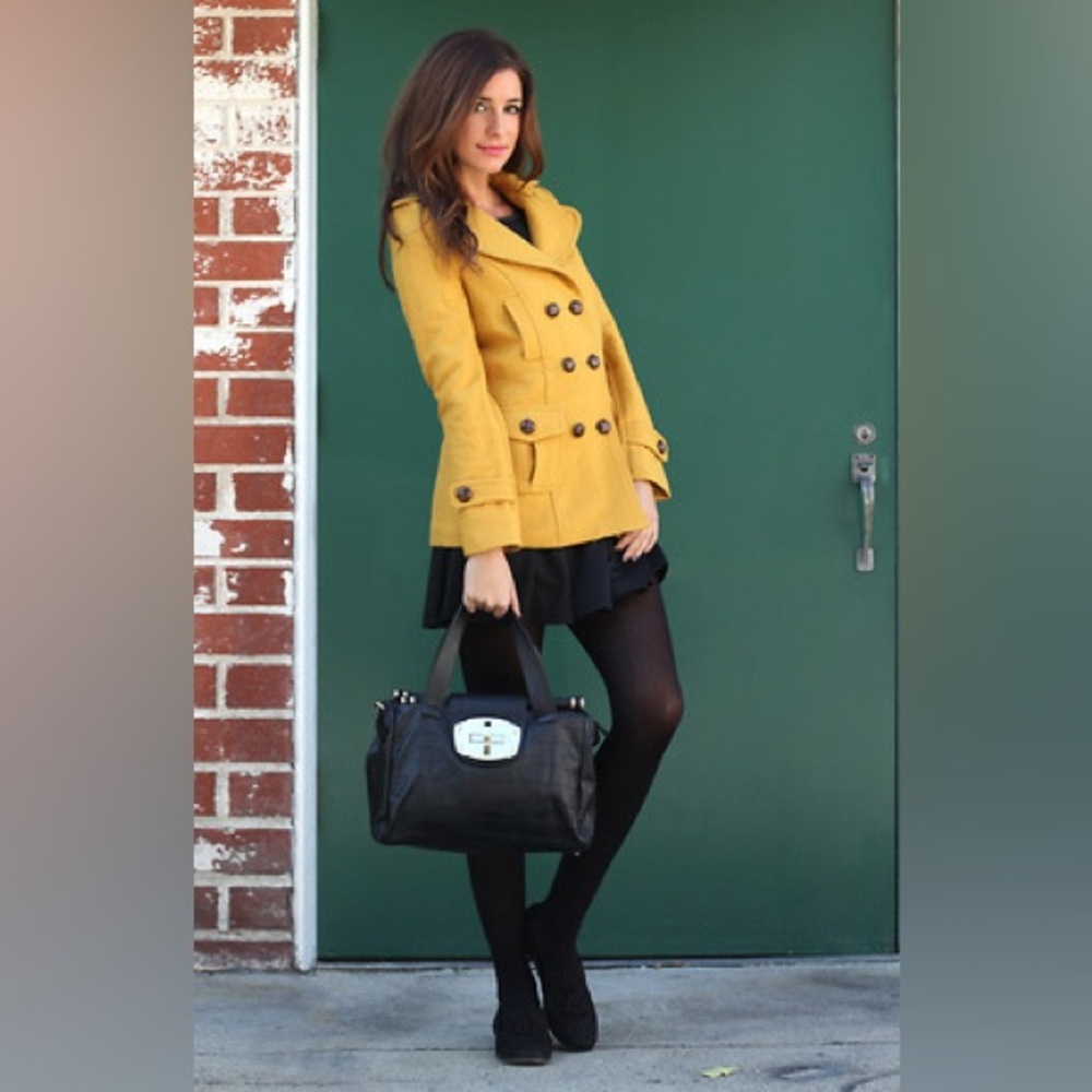 Classic Yellow Peacoat